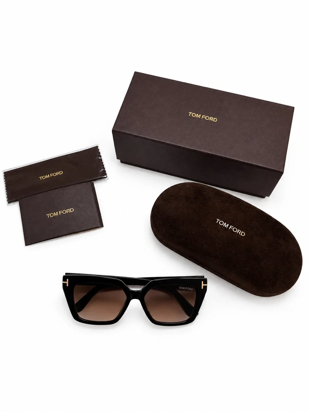 Tom Ford Winona TF1030 ECO 01Z Black Cat Eye Sunglasses 53mm